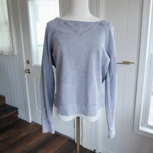 Lululemon Women Sweatshirt 6 Purple Washed Long Sleeve Boat Neck Pullover Top